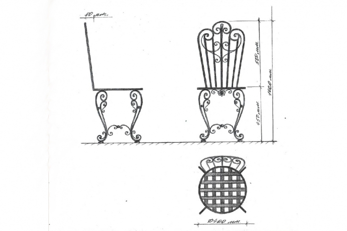 Эскиз кованого стула