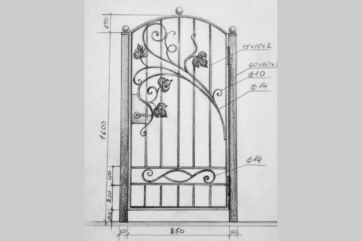 Дизайн кованой калитки в частном доме